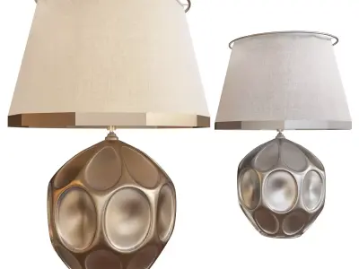 Dobbs White Ceramic Accent Table Lamp Low-poly 3D model