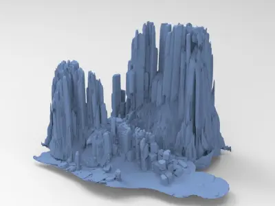 folklore rocks mount 3D model