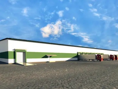 Vegetable store Hangar base 3D model