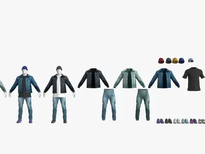  Male Denim Collection Cloth 