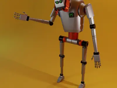 ROBOT in circle Low-poly 3D model