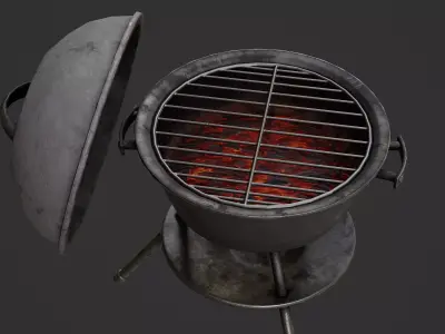 Barbeque Grill Game Ready Model Low-poly 3D model