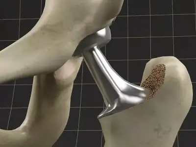 Femoral prosthesis femur and pelvic gilder  3D model