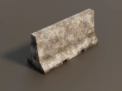 Concrete barrier  Low-poly 3D model 11