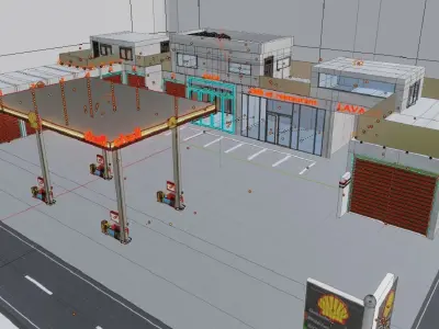 gas station  3D model