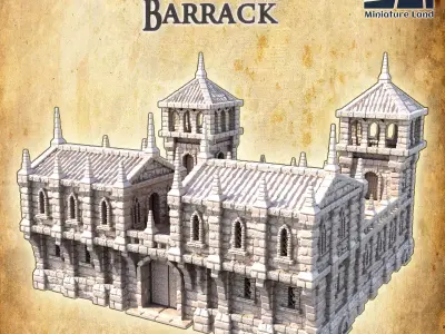 Imperial Barracks Tabletop Terrain 28 MM 3D print model