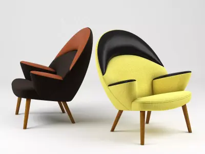 PP521 Upholstered Peacock 3D model