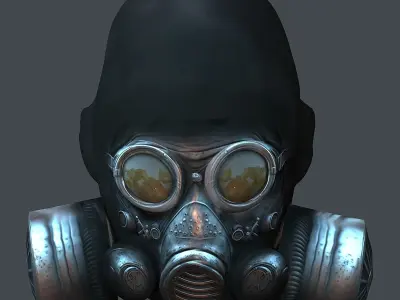   Gas mask protection futuristic isolated equipment 3D model Low-poly 3D model