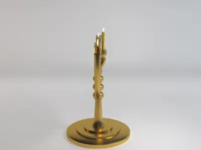 menorah gold 3D model