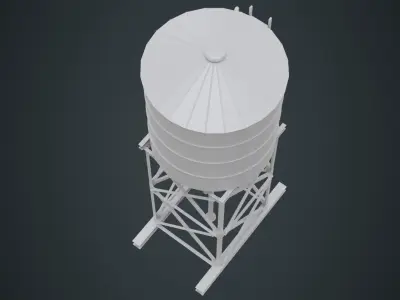 Water Tank 1A Low-poly 3D model