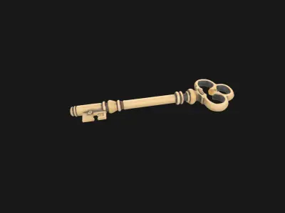 antique 1950s key design Low-poly 3D model purchase