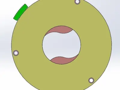 Rotating iris mechanism-2 blades 3D print model