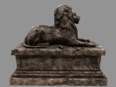 Lion Statue 29 Low-poly 3D model