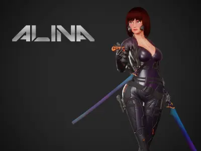 Cyberpunk Alina Robot Low-poly 3D model