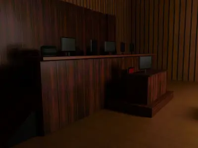 Courtroom empty Low-poly 3D model