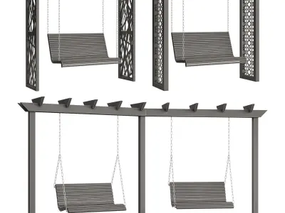 Swing set with canopy 3D model