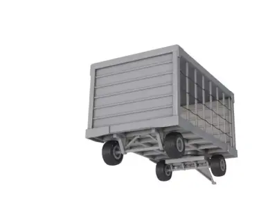 Airport Closed Baggage Trailer 3D model