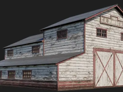 57-58-59-60 - Farm Buildings 4K PBR GameReady Low-poly 3D model