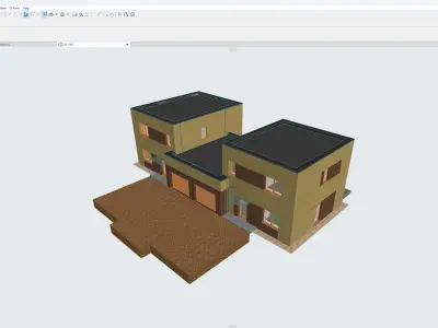 House complex with surroundings Archicad Lumion 12 Sketchup 3D model