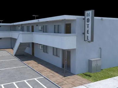 Classic Motel Low-poly 3D model