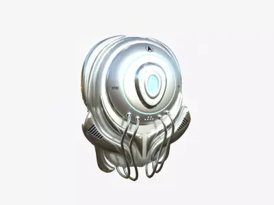 SciFi Backpack D09 Aluminum - Fashion Character Design Low-poly 3D model