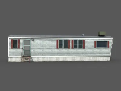 Mobile Trailer Home Game Ready  Low-poly 3D model