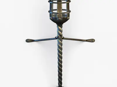 Medieval Torch 2 Low-poly 3D model
