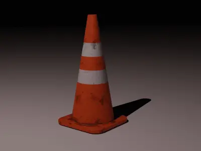 High-Quality Traffic Cone 3D Model  Low-poly 3D model