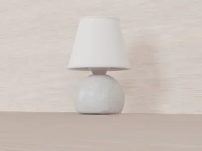 Modern Table Lamp with Fabric Lampshade 3D model