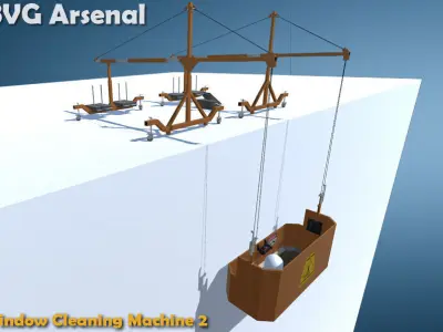 Window Cleaning Machine 2 - HQ Low-poly 3D model