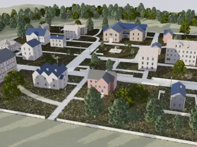 Historic Village Layout 3D model