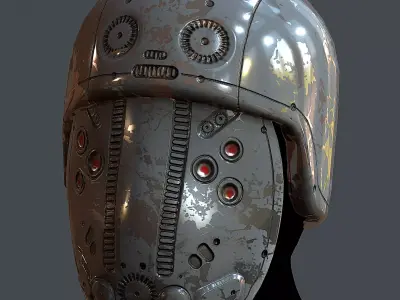 Gas mask helmet 3d model scifi Low-poly Low-poly 3D model Low-poly 3D model 55