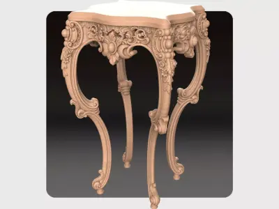 Carved telephone table for CNC 03 3D model