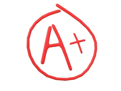 Grade A Plus Symbol v1 001 Low-poly 3D model