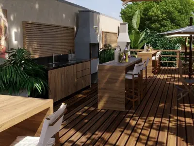 BBQ OUTDOOR FURNITURE churras 3D model