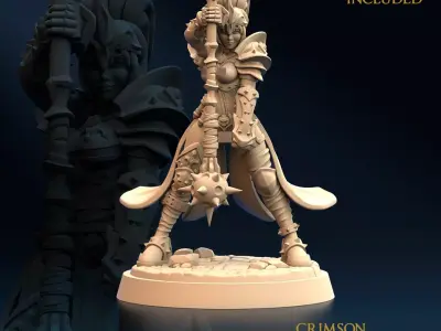 Armored Warrior Crimson Morning Star C Nude 32mm and 75mm 3D print model