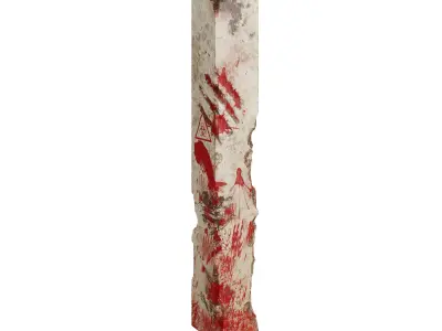 Concrete Column - Antique Low-poly 3D model
