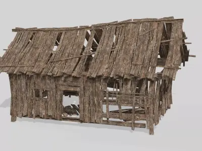 Thatch Hut House 08 For Games and Films 3D Model Low-poly 3D model