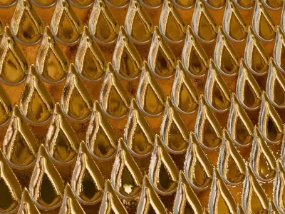 Golden Metal Plate PBR Seamless Texture