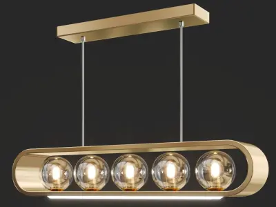 INGERLINE pendant light with six bulbs hanging from ceiling 3D model