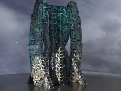 Dark Alien ocean servery rig 3D model