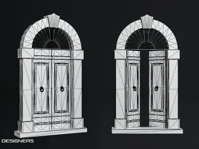 Italian Arch Door Low-poly 3D model