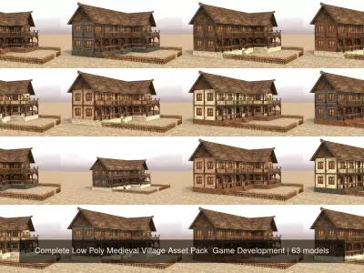 Complete Low Poly Medieval Village Asset Pack  Game Development