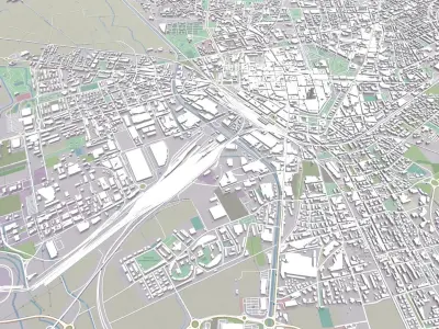 Cityscape Novara Italy 3D model