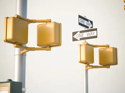 Traffic light set 3D model