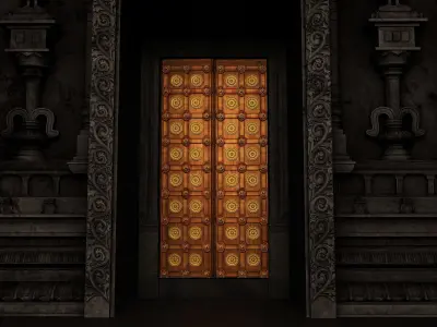 goddess mariamman temple interior 3D model