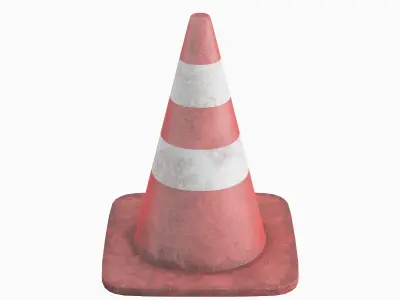 Traffic Cone 03 Low-poly 3D model