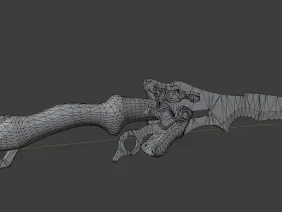 SciFi sword Low-poly 3D model 2