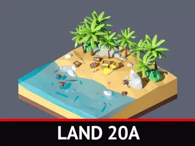 land 20A Low-poly 3D model