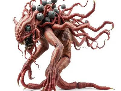 Tentacled Monster Model Pack for Game and Film Low-poly 3D model